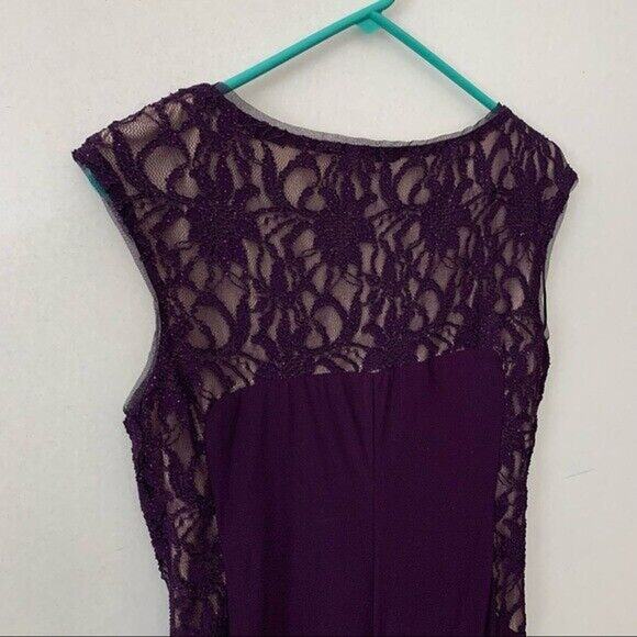 R&M Richards Purple Glitter Ruched Dress Mother Of The Bride Bridesmaid Wedding - Picture 5 of 5